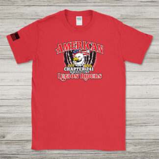 American Legion Riders, Red t-shirt with black flag on sleeve