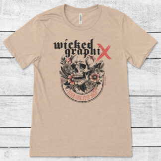 Wicked Retro Skull Tee - Tan