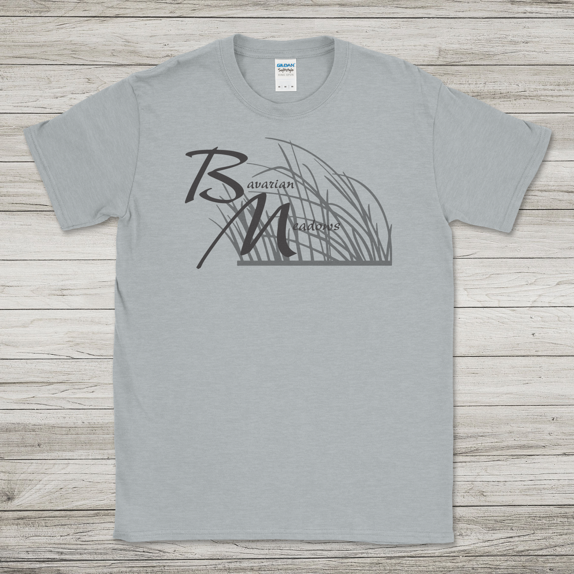 Bavarian Meadows logo with grass - Heather Sport grey T-Shirt