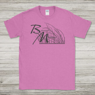 Bavarian Meadows logo with grass - Heather Radiant Orchid T-Shirt